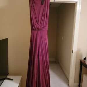 NWT Banana Republic Rich Cherry RED Silk Maxi Dress In 16